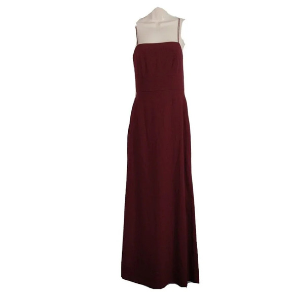 After Six Crepe Sleeveless Dress Women Size 10 Burgundy Red Pockets SAMPLE - NEW - Picture 1 of 9